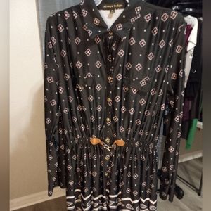 Women petite full button down dress